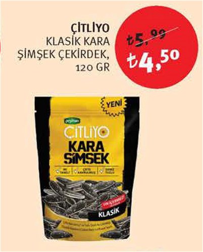 Çitliyo Klasik Kara Şimşek Çekirdek 120 gr image