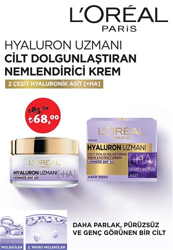 Loreal Paris Hyaluron Uzmanı Cilt Dolgunlaştıran Nemlenirici Krem image