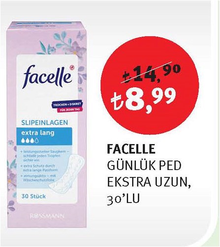 Facelle Günlük Ped Ekstra Uzun 30'lu image