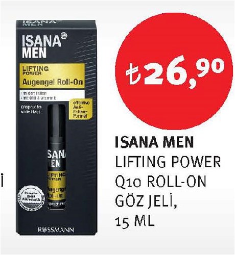Isana Men Lifting Power Q10 Roll-On Göz Jeli 15 Ml image