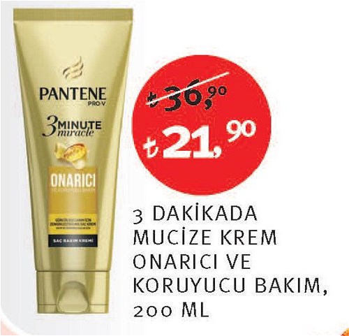 Pantene 3 Dakikada Mucize Krem Onarıcı ve Koruyucu Bakım 200 Ml image