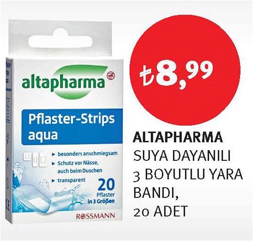 Altapharma Suya Dayanıklı 3 Boyutlu Yara Bandı 20 Adet image