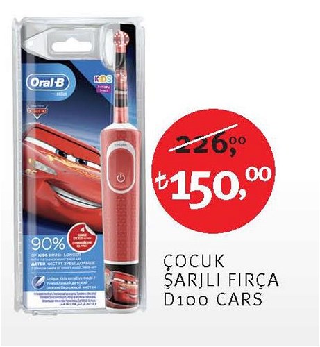 Oral-B Çocuk Şarjlı Fırça D100 Cars image