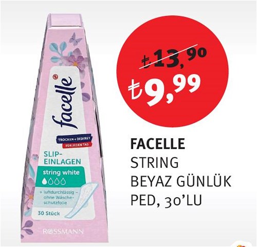 Facelle String Beyaz Günlük Ped 30'lu image