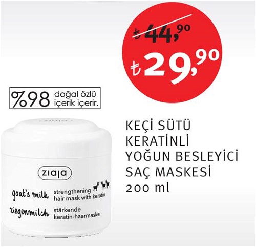 Ziaja Keçi Sütü Keratinli Yoğun Besleyici Saç Maskesi 200 ml image