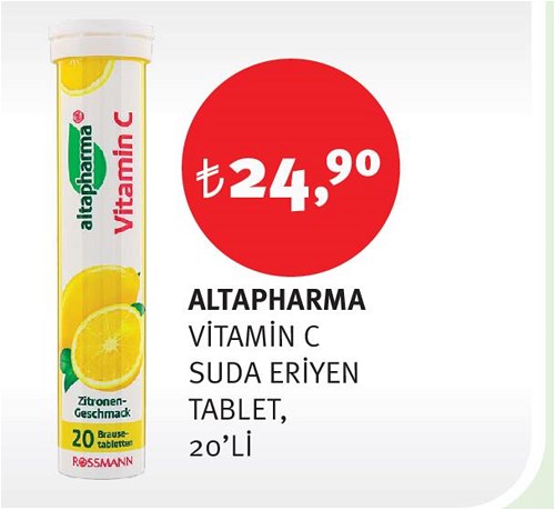 Altapharma Vitamin C Suda Eriyen Tablet 20'li image