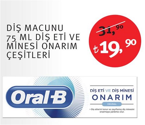 Oral-B Diş Macunu 75 Ml Diş Eti ve Minesi Onarım Çeşitleri image