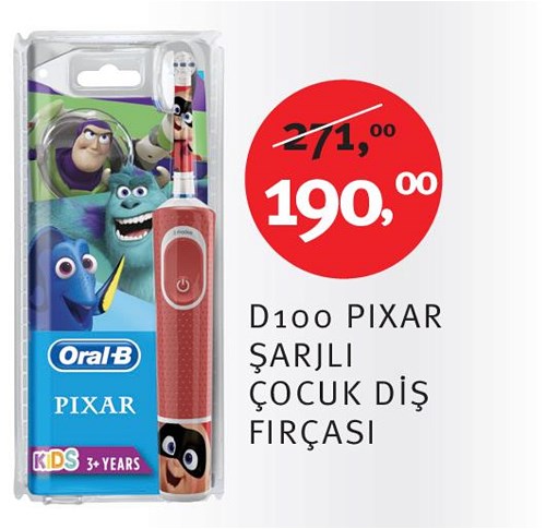 Oral-B D100 Pixar Şarjlı Çocuk Diş Fırçası image