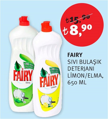 Fairy Sıvı Bulaşık Deterjanı Limon/Elma 650 Ml image