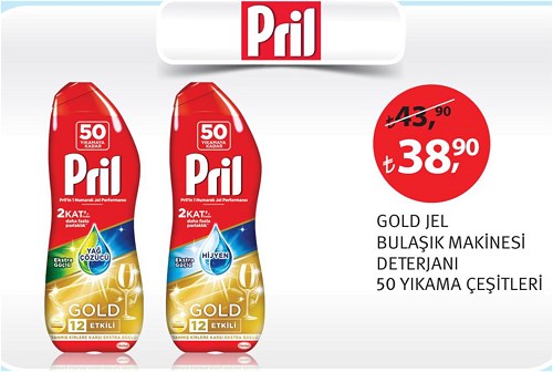 Pril Gold Jel Bulaşık Makinesi Deterjanı 50 Yıkama Çeşitleri image