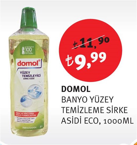 Domol Banyo Yüzey Temizleme Sirke Asidi Eco 1000 Ml image