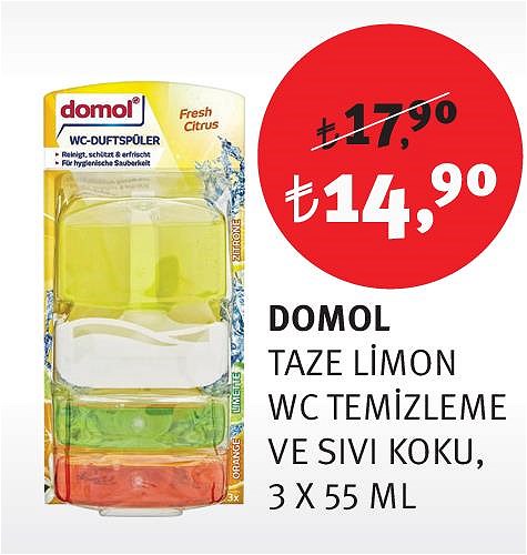 Domol Taze Limon Wc Temizleme ve Sıvı Koku 3 x 55 Ml image