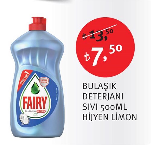 Fairy Bulaşık Deterjanı Sıvı 500 Ml Hijyen Limon image