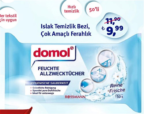 Domol Islak Temizlik Bezi Çok Amaçlı Ferahlık 50'li image