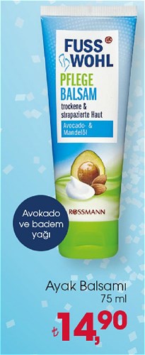 Fusswohl Ayak Balsamı 75 ml Avokado ve Badem Yağı image