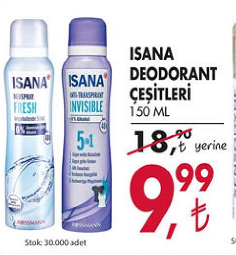 Isana Deodorant Çeşitleri 150 Ml image