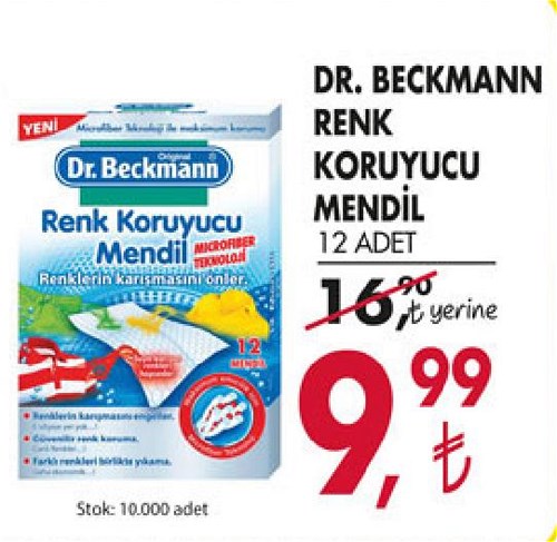 Dr. Beckmann Renk Koruyucu Mendil 12 Adet image