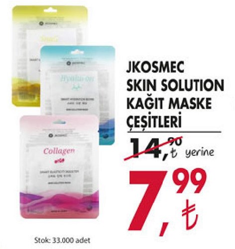 Jkosmec Skin Solution Kağıt Maske Çeşitleri image