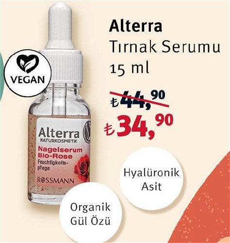 Alterra Tırnak Serumu 15 ml Organik Gül Özü image