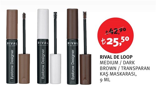 Rival De Loop Medium / Dark Brown / Transparan Kaş Maskarası 9 Ml image