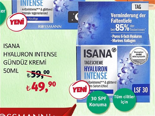 Isana Hyaluron Intense Gündüz Kremi 50Ml SPF 30 image