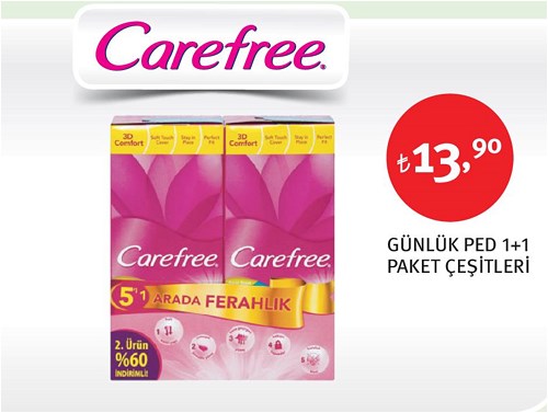 Carefree Günlük Ped 1+1 Paket Çeşitleri image