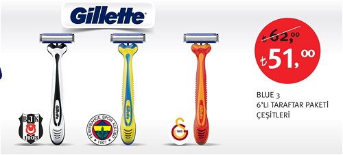 Gillette Blue 3 6'lı Taraftar Paketi Çeşitleri image