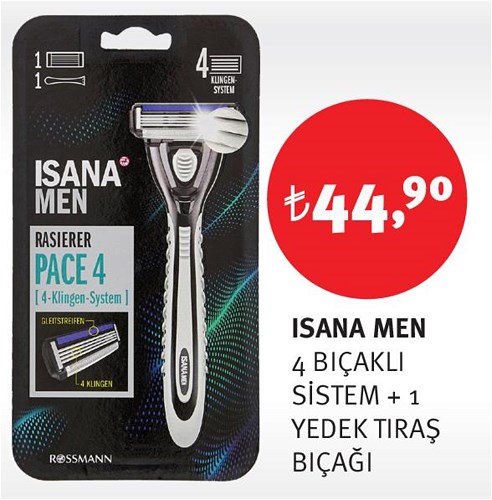 Isana Men 4 Bıçaklı Sistem + 1 Yedek Tıraş Bıçağı image