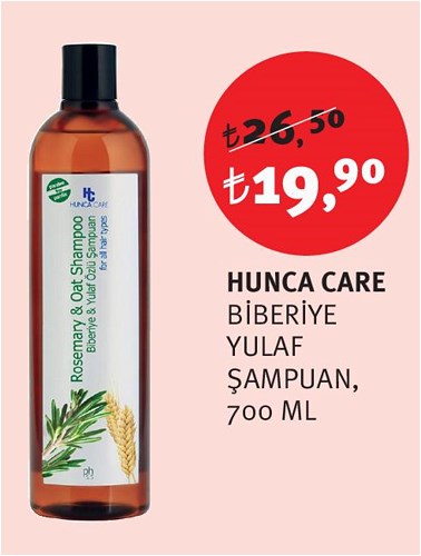 Hunca Care Biberiye Yulaf Şampuan 700 Ml image