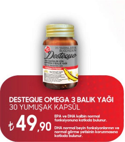 Desteque Omega 3 Balık Yağı 30 Yumuşak Kapsül image