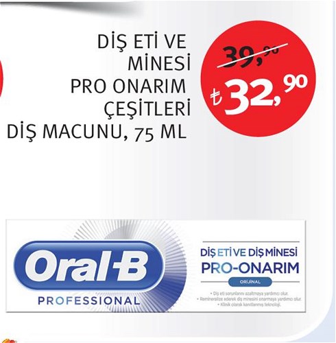 Oral-B Diş Eti ve Minesi Pro Onarım Çeşitleri Diş Macunu 75 Ml image