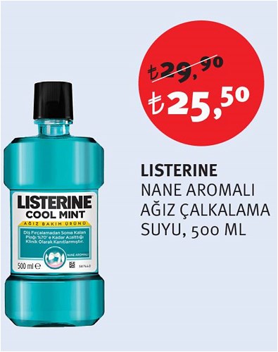 Listerine Nane Aromalı Ağız Çalkalama Suyu 500 Ml image