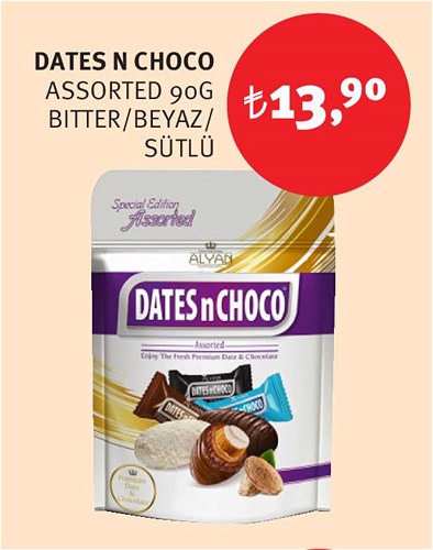 Dates N Choco Assorted 90G Bitter/Beyaz/Sütlü image