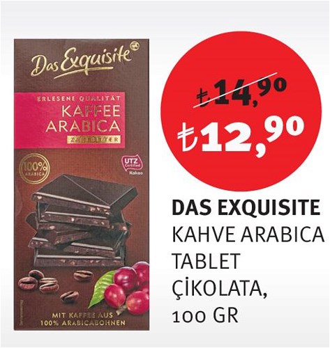 Das Exquisite Kahve Arabica Tablet Çikolata 100 Gr image