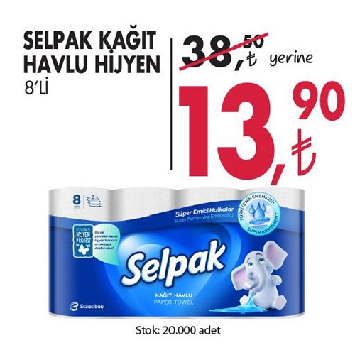 Selpak Kağıt Havlu Hijyen 8'li image