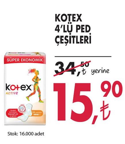 Kotex 4'lü Ped Çeşitleri image