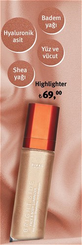 Rival De Loop Bright Side Serisi Highlighter Yüz ve Vücut Badem Yağı Shea Yağı image