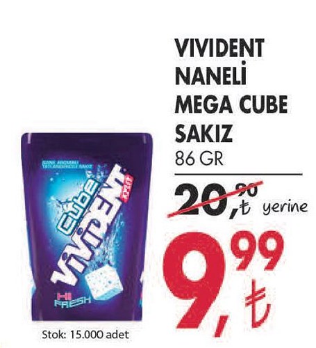 Vivident Naneli Mega Cube Sakız 86 Gr image