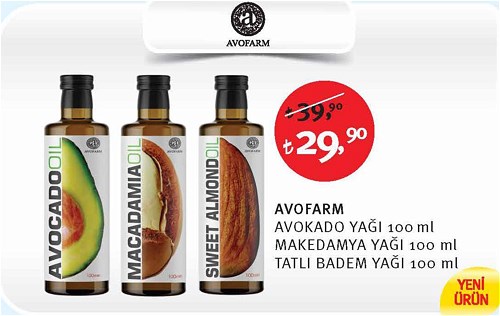 Avofarm Avokado Yağı/Makedamya Yağı/Tatlı Badem Yağı 100 ml image