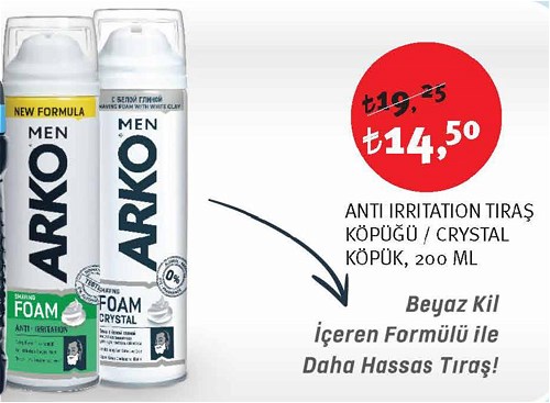 Arko Anti Irritation Tıraş Köpüğü / Crystal Köpük 200 Ml image