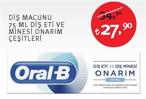 Oral-B Diş Macunu 75 Ml Diş Eti ve Minesi Onarım Çeşitleri image