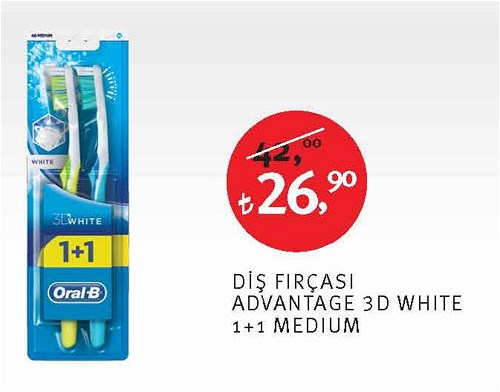 Oral-B Diş Fırçası Advantage 3D White 1+1 Medium image