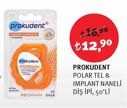 Prokudent Polar Tel & Implant Naneli Diş İpi 50'li image
