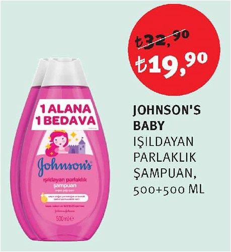 Johnson's Baby Işıldayan Parlaklık Şampuan 500+500 Ml image