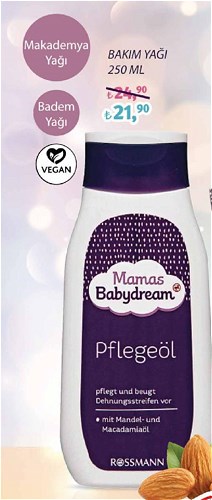 Babydream Bakım Yağı 250 Ml Makademya Yağı Badem Yağı image