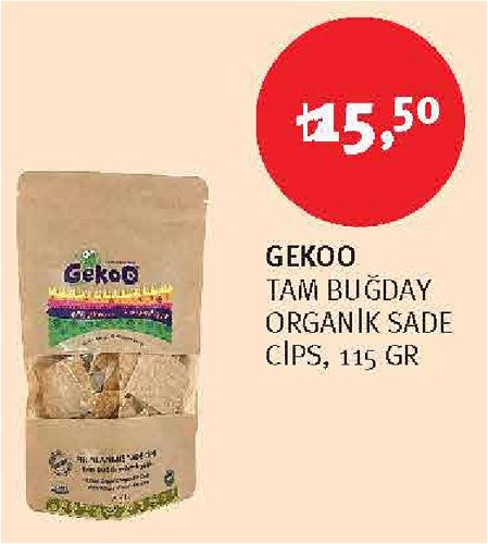 Gekoo Tam Buğday Organik Sade Cips 115 Gr image