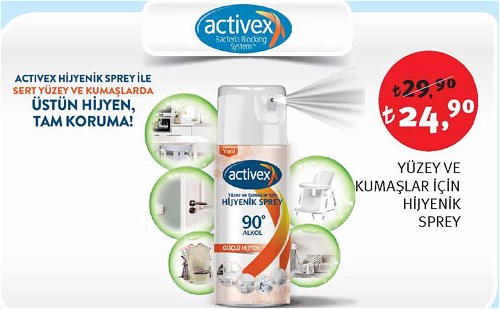 Activex Yüzey ve Kumaşlar İçin Hijyenik Sprey image