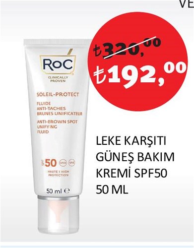 Roc Leke Karşıtı Güneş Bakım Kremi SPF50 50 Ml image