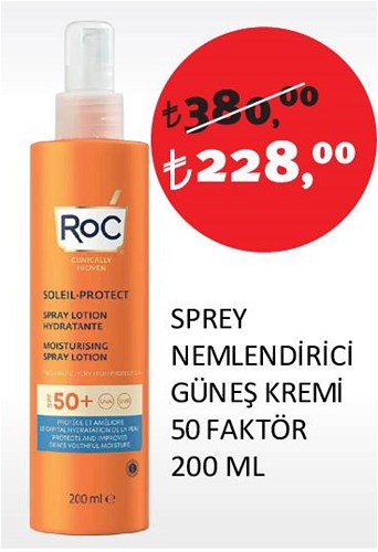 Roc Sprey Nemlendirici Güneş Kremi 50 Faktör 200 Ml image