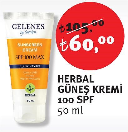 Celenes Herbal Güneş Kremi 100 SPF 50 ml image